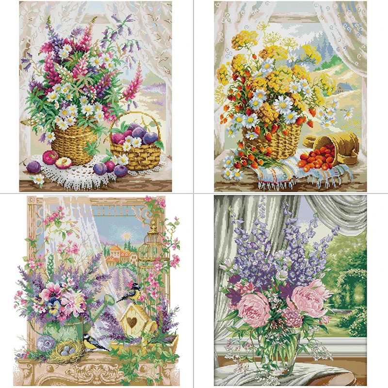 Textile Sewing Patterns - Цветочная корзина на подоконнике с цветочным